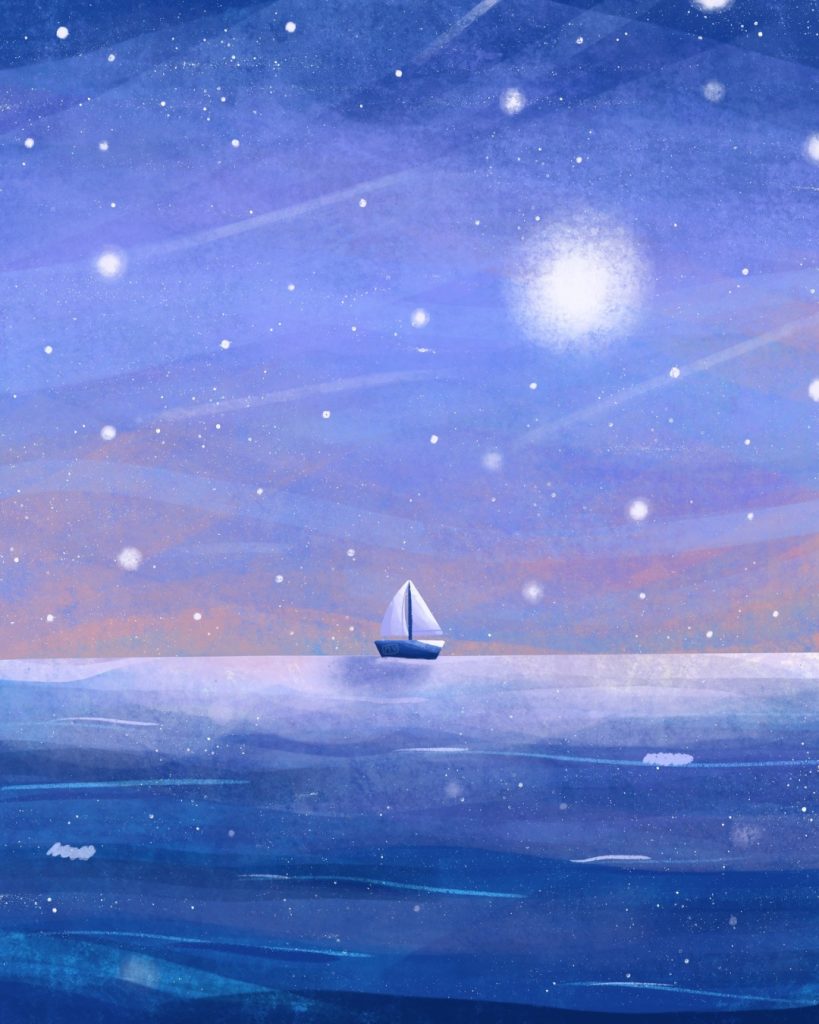 Illustration mer voilier